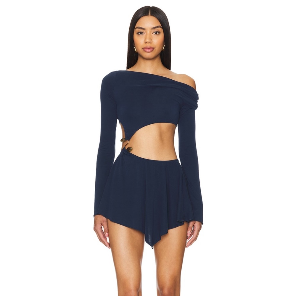 Jaded London Navy Asymmetrical Dress